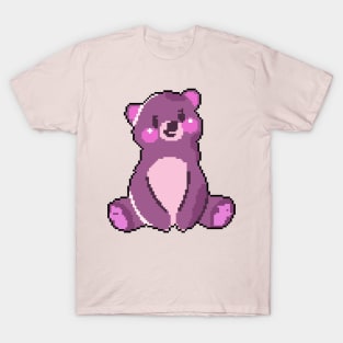 Cozy Cabin: Pixel Art Bear Illustration for Fashionable Clothing T-Shirt